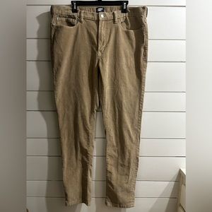 Lands End Mens Slim Fit 5 Pocket Straight Leg Tan Corduroy Jeans Pants 38X32